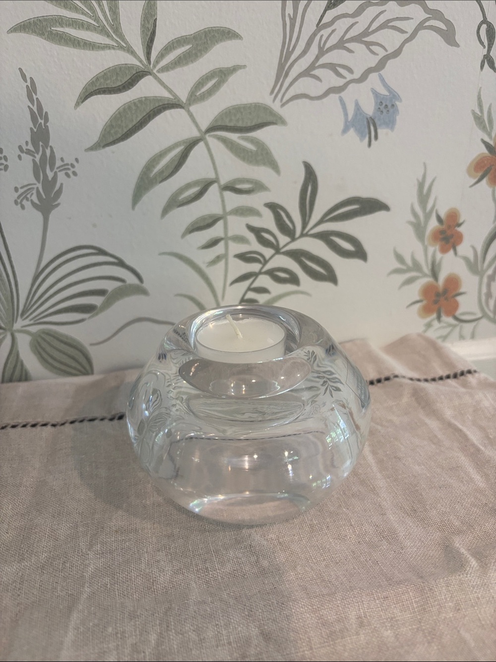 Clear Glass Tealight Candle Holder